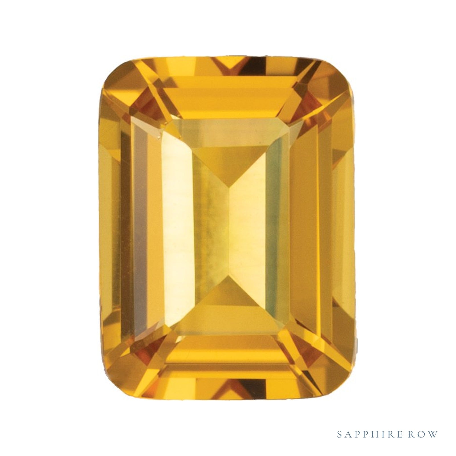 8x6 mm lab-grown orange citrine, emerald cut | Sapphire Row · cut4