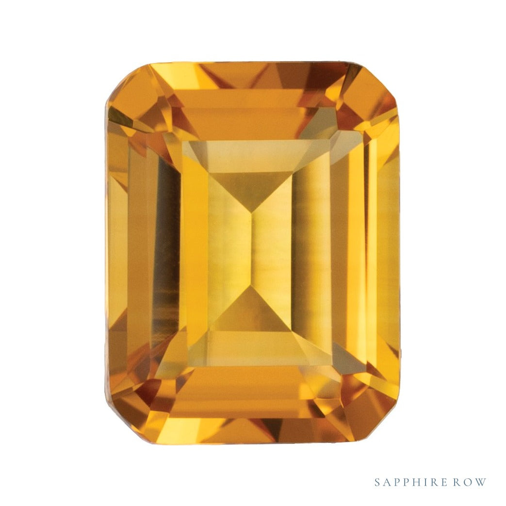 9x7 mm lab-grown orange citrine, emerald cut | Sapphire Row · cut4 · cut5