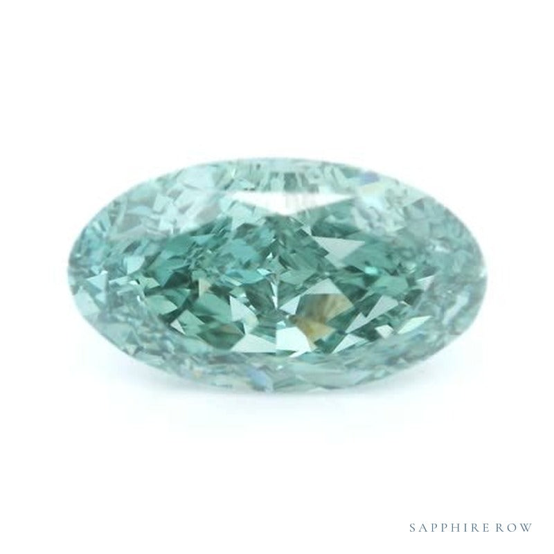 5.04 ct lab-grown fancy vivid green diamond, oval cut | Sapphire Row · cut6