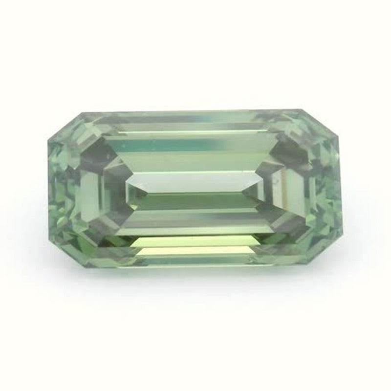 5.01 ct lab-grown fancy vivid green diamond, emerald cut | Sapphire Row · cut7