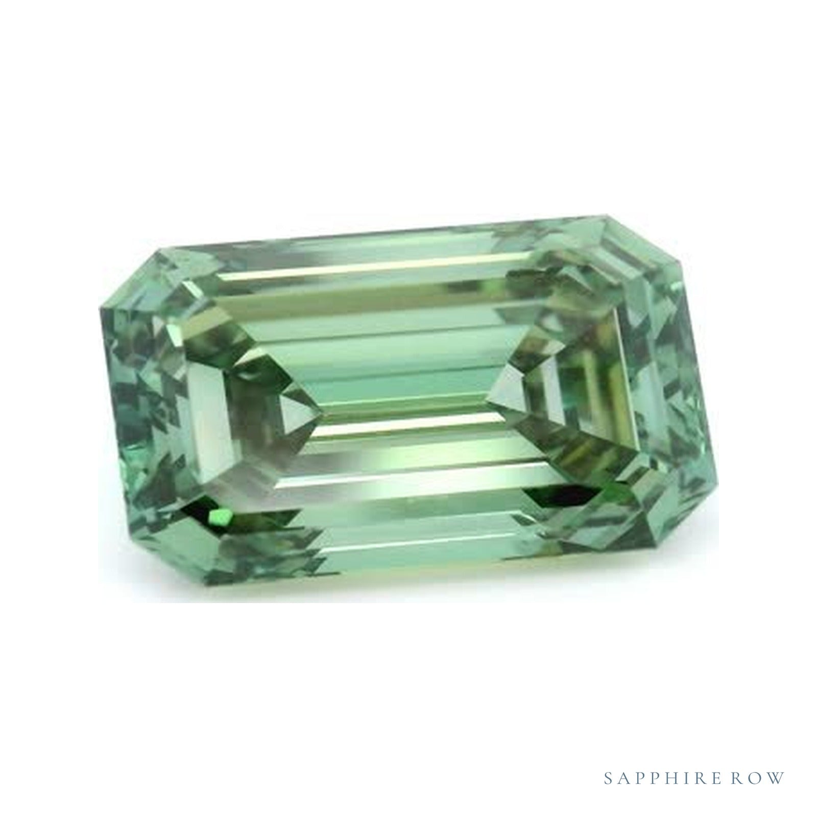 5.01 ct lab-grown fancy vivid green diamond, emerald cut | Sapphire Row · cut4