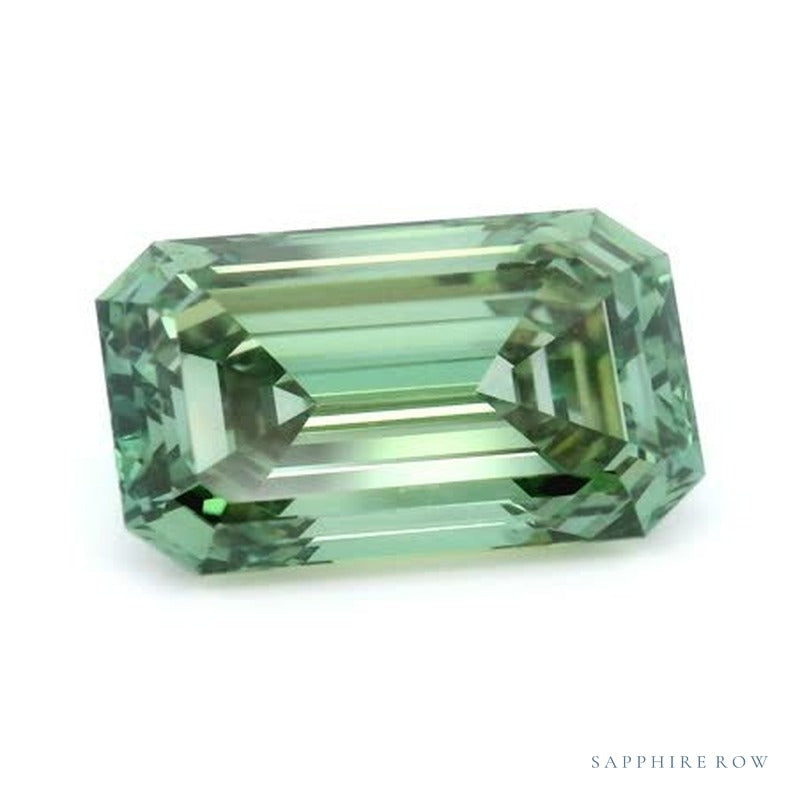 5.01 ct lab-grown fancy vivid green diamond, emerald cut | Sapphire Row · cut6