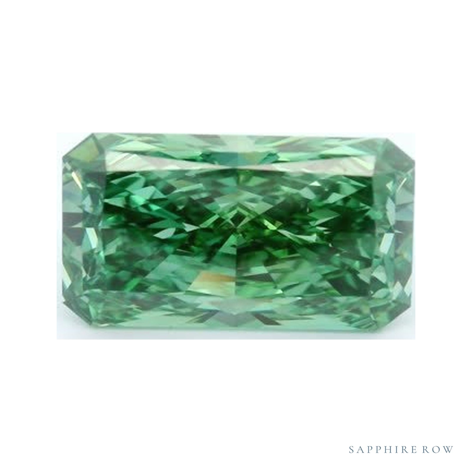 4.04 ct lab-grown fancy vivid green diamond, radiant cut | Sapphire Row · cut4