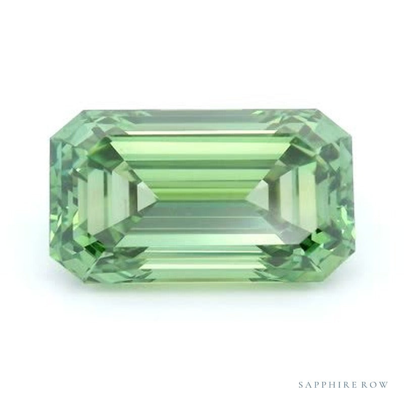 4.02 ct lab-grown fancy vivid green diamond, emerald cut | Sapphire Row · cut6