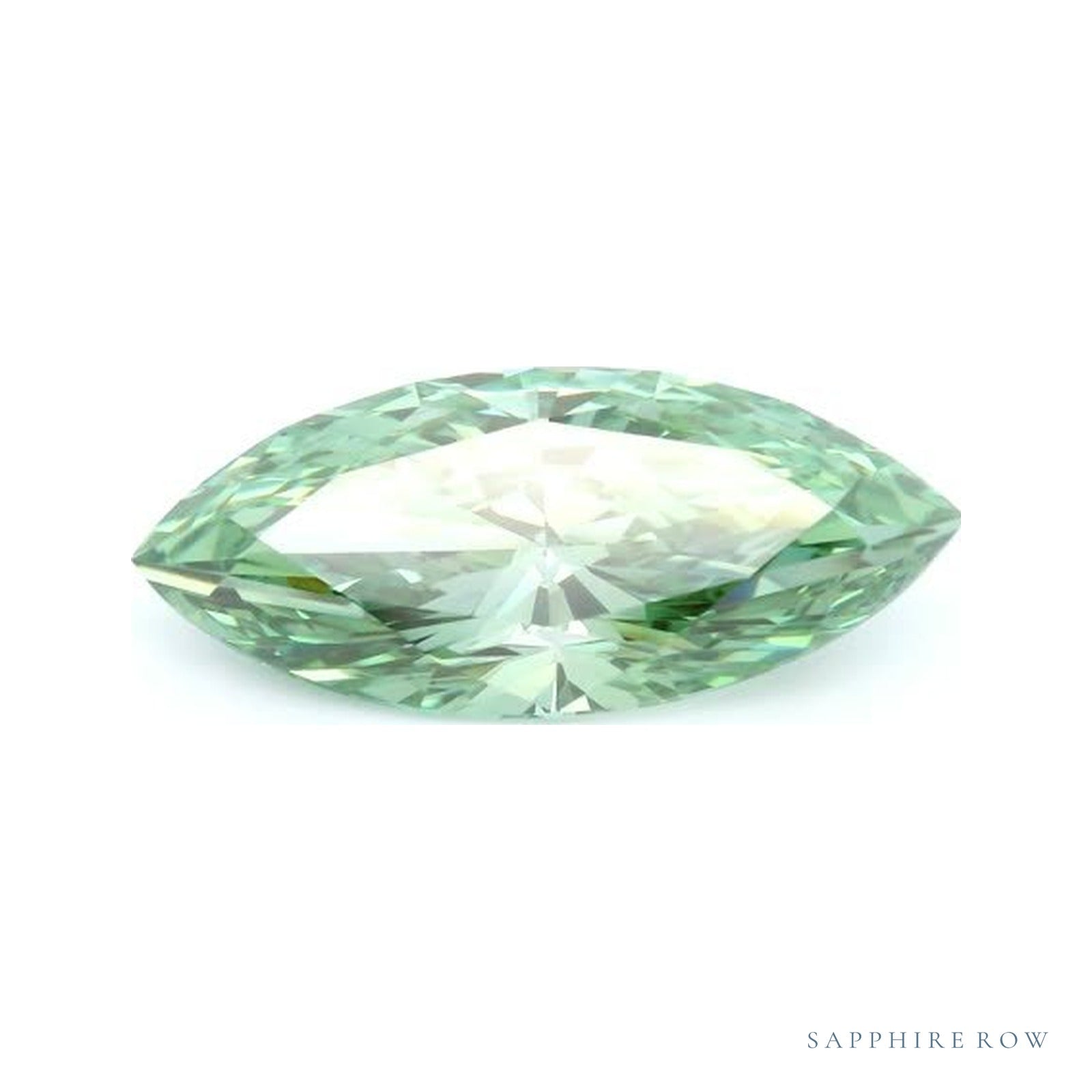 4.01 ct lab-grown fancy vivid green diamond, marquise cut | Sapphire Row · cut4