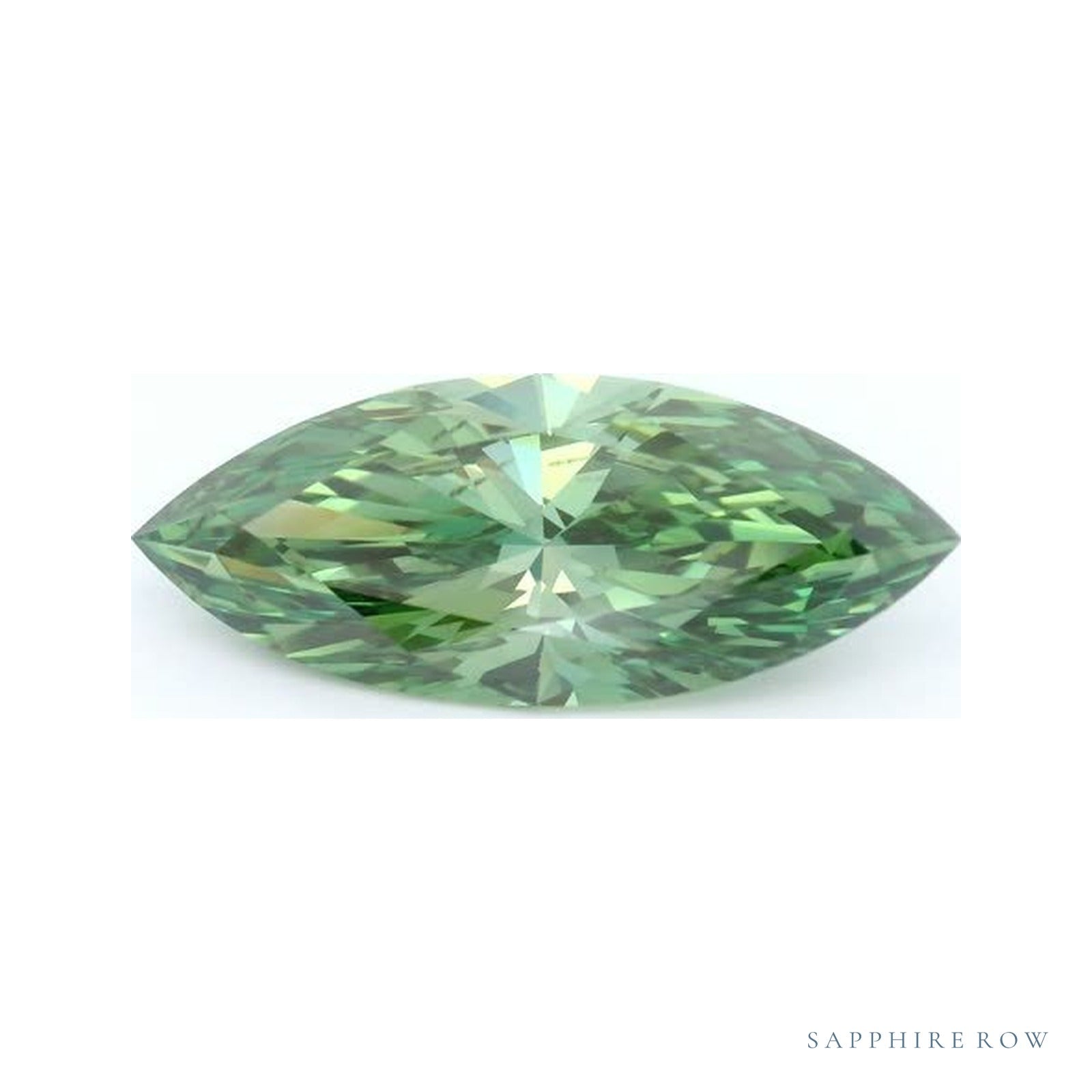 4.00 ct lab-grown fancy vivid green diamond, marquise cut | Sapphire Row · cut4