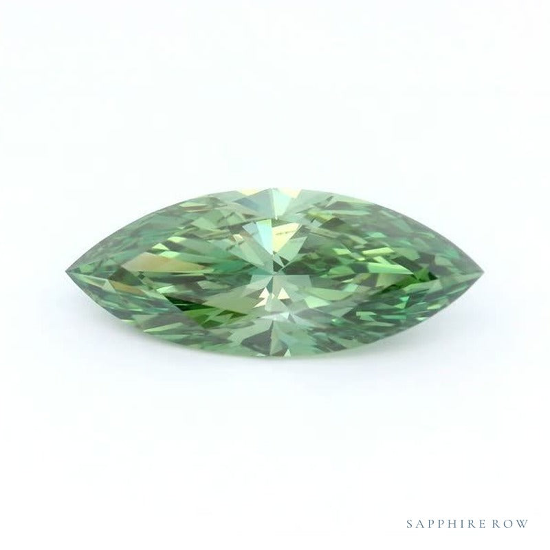 4.00 ct lab-grown fancy vivid green diamond, marquise cut | Sapphire Row · cut7