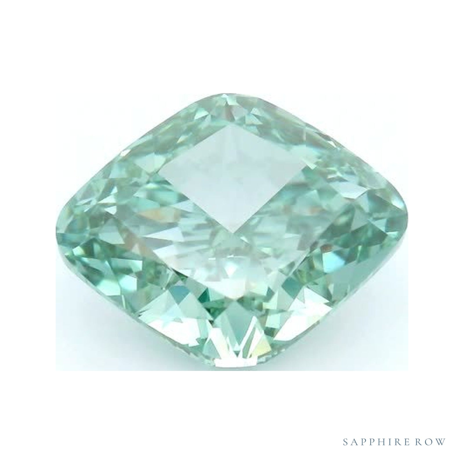 3.51 ct lab-grown fancy vivid green diamond, cushion cut | Sapphire Row · cut4