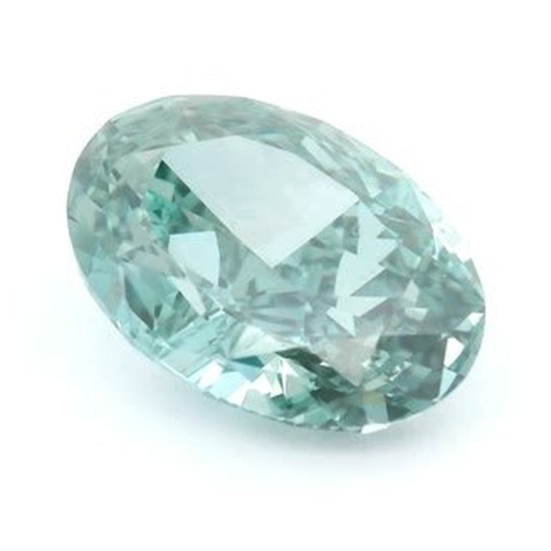 3.25 ct lab-grown fancy vivid green diamond, oval cut | Sapphire Row · cut7
