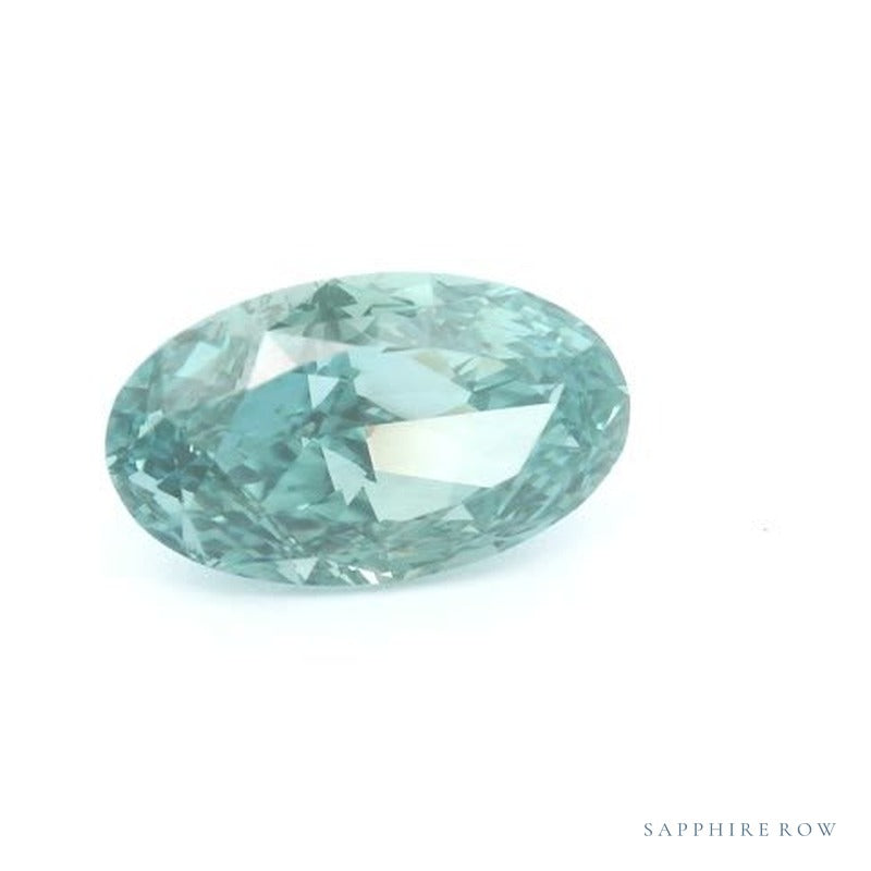 3.24 ct lab-grown fancy vivid green diamond, oval cut | Sapphire Row · cut6