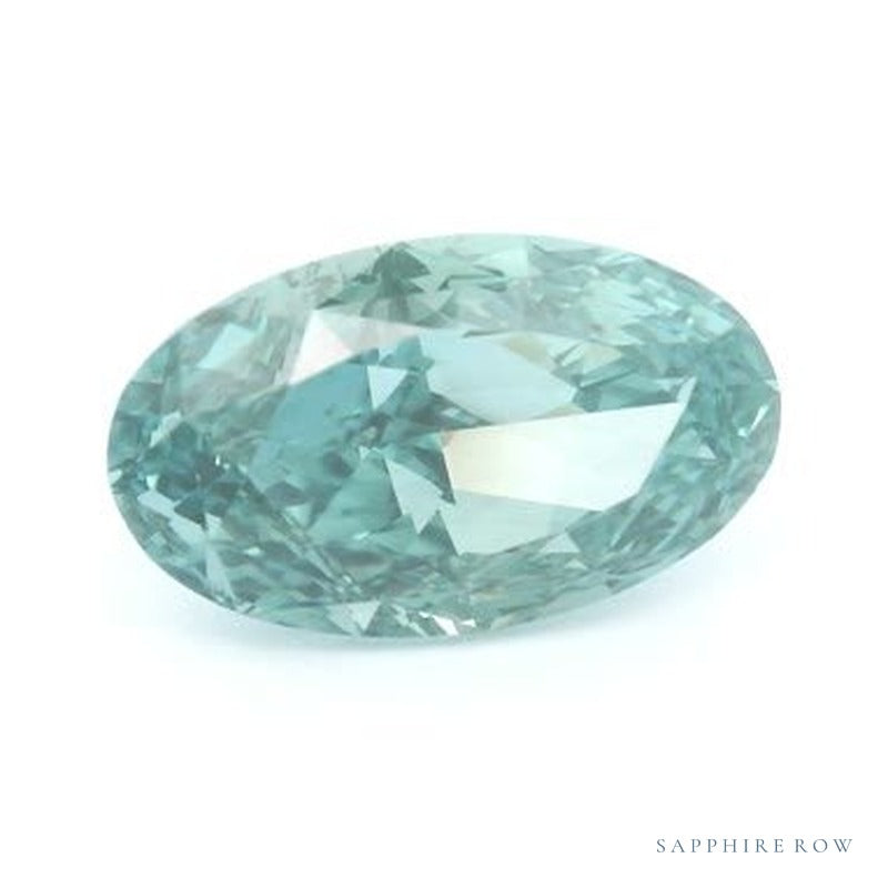 3.24 ct lab-grown fancy vivid green diamond, oval cut | Sapphire Row · cut7