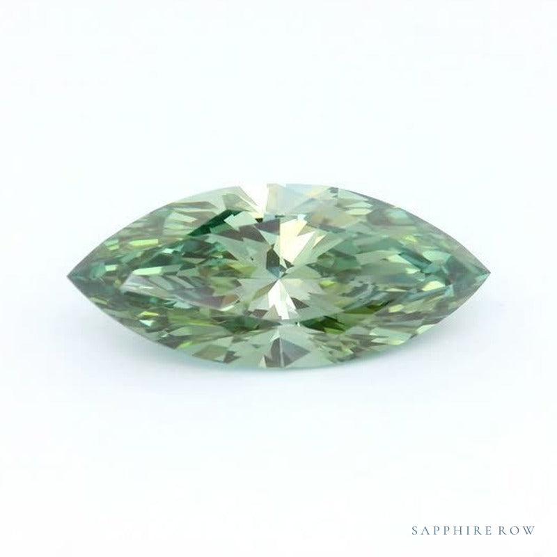 3.10 ct lab-grown fancy vivid green diamond, marquise cut | Sapphire Row · cut7
