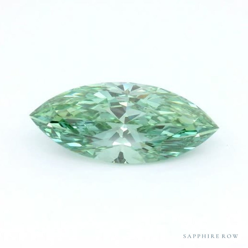 3.08 ct lab-grown fancy vivid green diamond, marquise cut | Sapphire Row · cut7