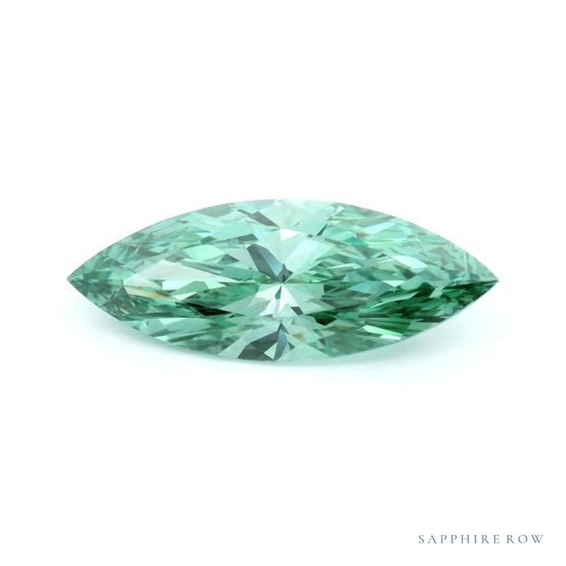 3.07 ct lab-grown fancy vivid green diamond, marquise cut | Sapphire Row · cut7