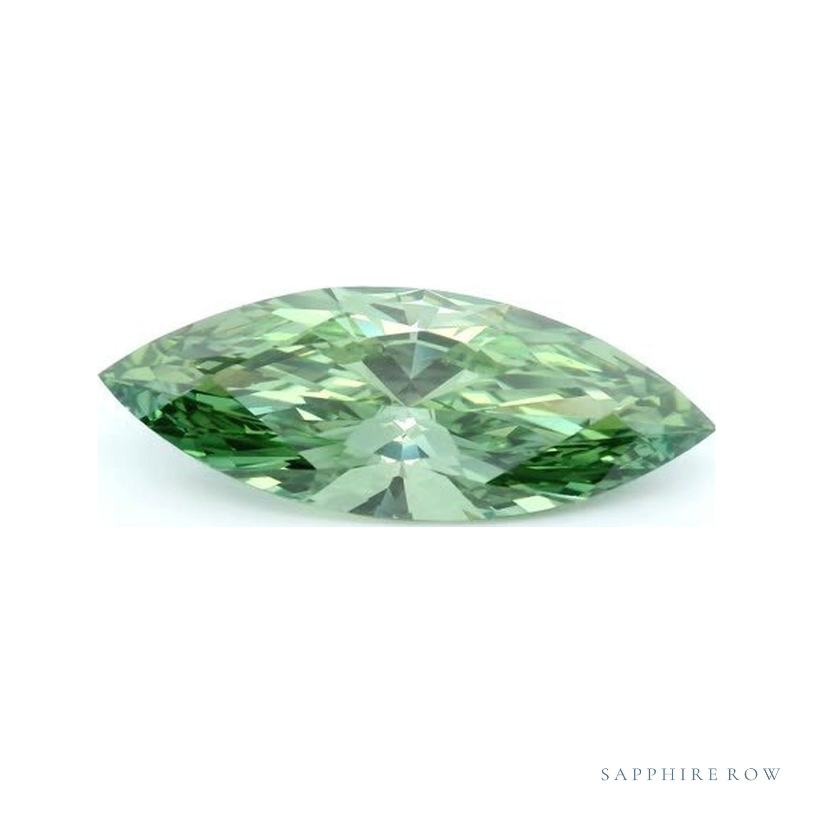 3.02 ct lab-grown fancy vivid green diamond, marquise cut | Sapphire Row · cut4