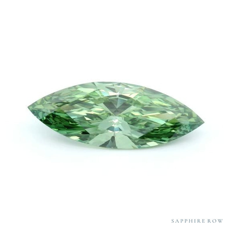 3.02 ct lab-grown fancy vivid green diamond, marquise cut | Sapphire Row · cut7