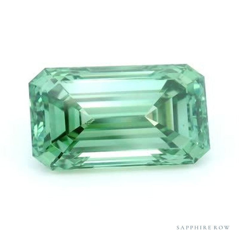 2.97 ct lab-grown fancy vivid green diamond, emerald cut | Sapphire Row · cut6