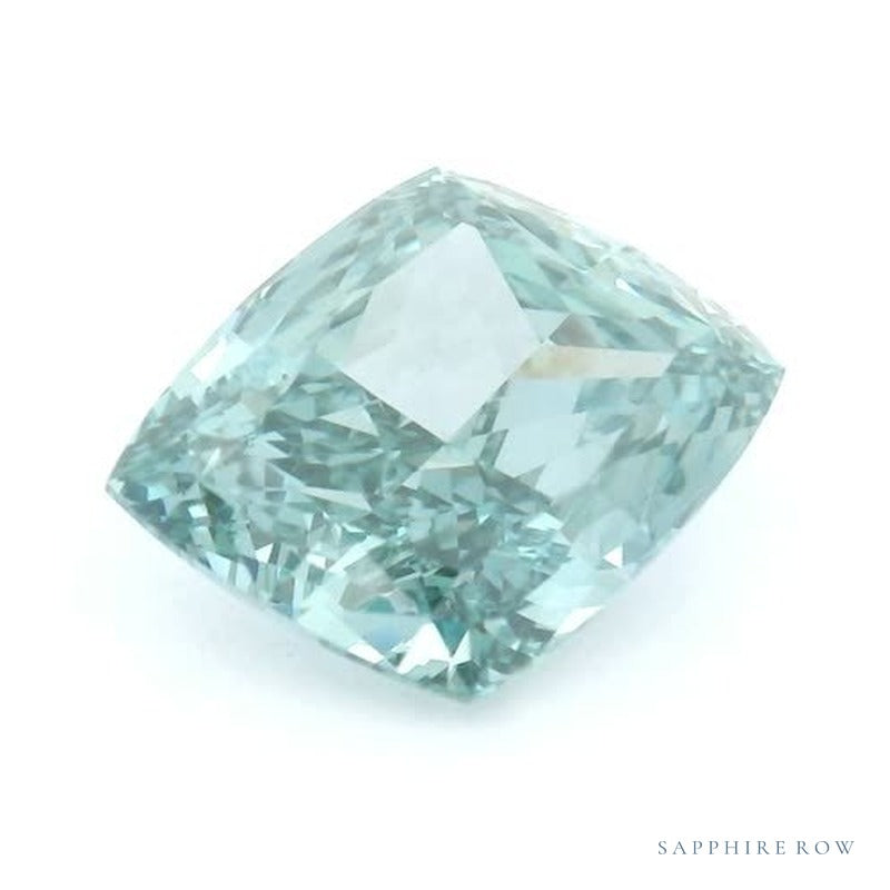 2.67 ct lab-grown fancy vivid green diamond, elongated cushion cut | Sapphire Row · cut6