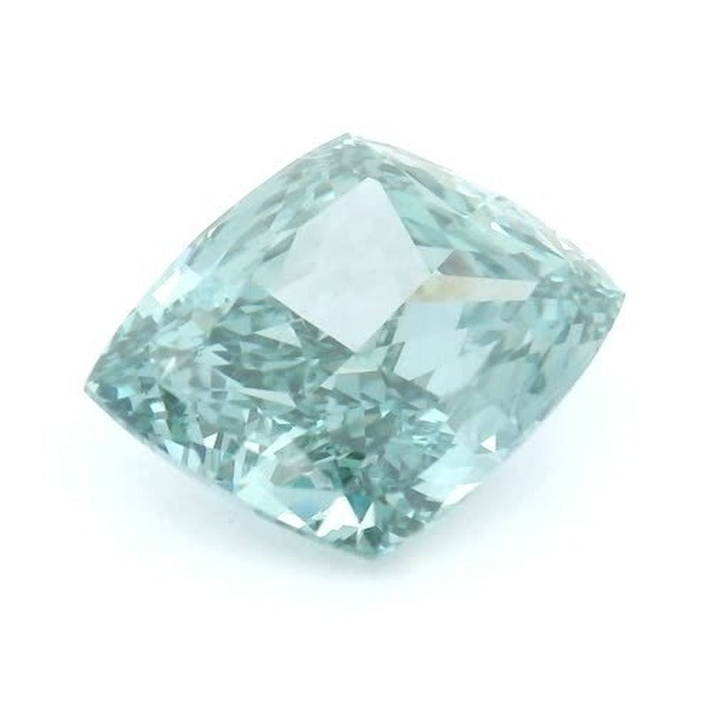 2.67 ct lab-grown fancy vivid green diamond, elongated cushion cut | Sapphire Row · cut6