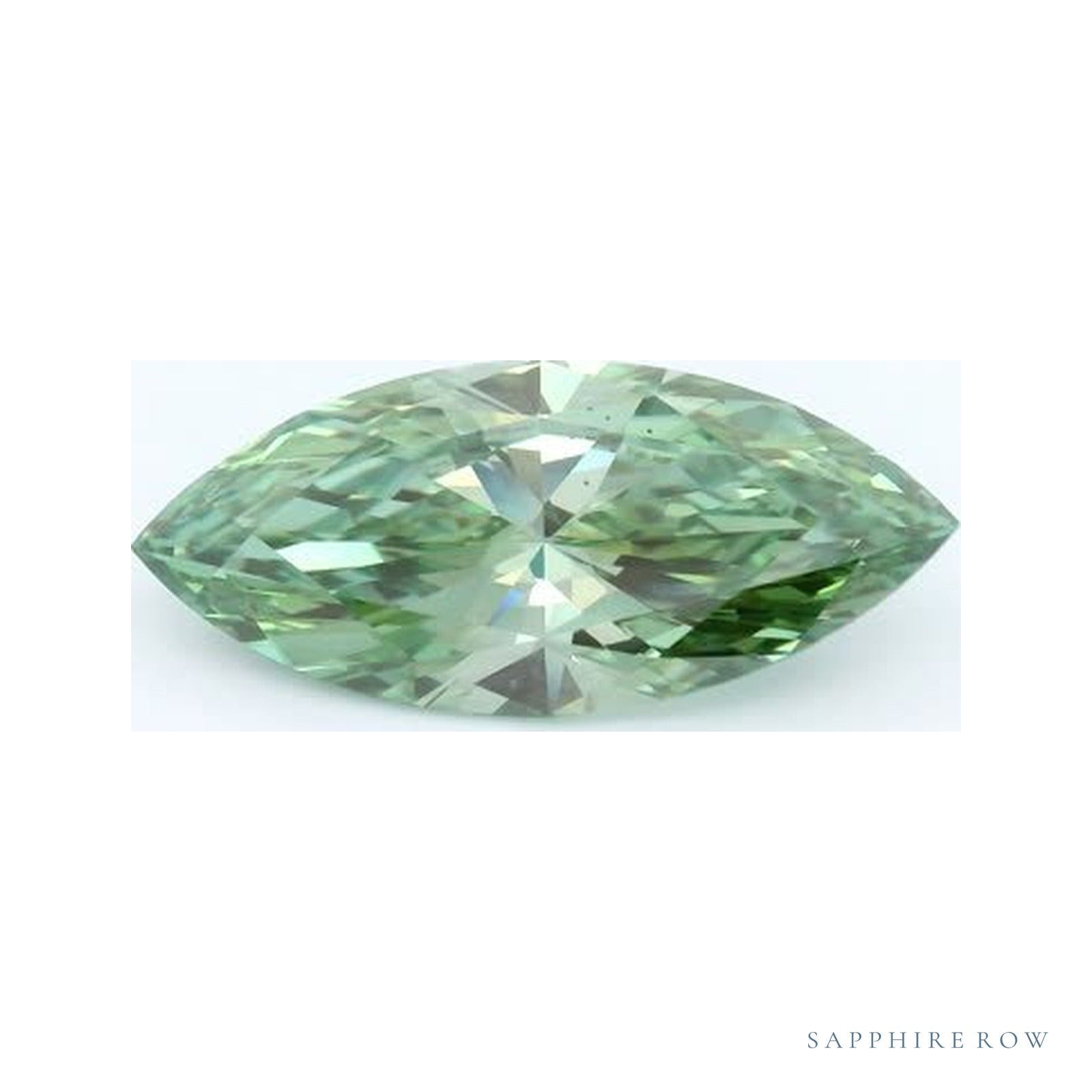 2.37 ct lab-grown fancy vivid green diamond, marquise cut | Sapphire Row · cut4