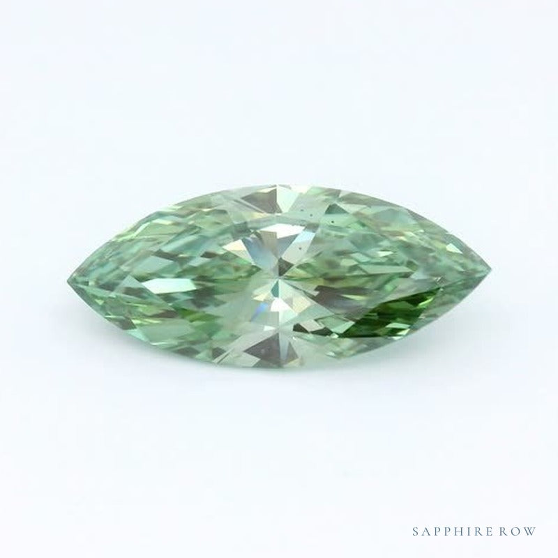 2.37 ct lab-grown fancy vivid green diamond, marquise cut | Sapphire Row · cut6