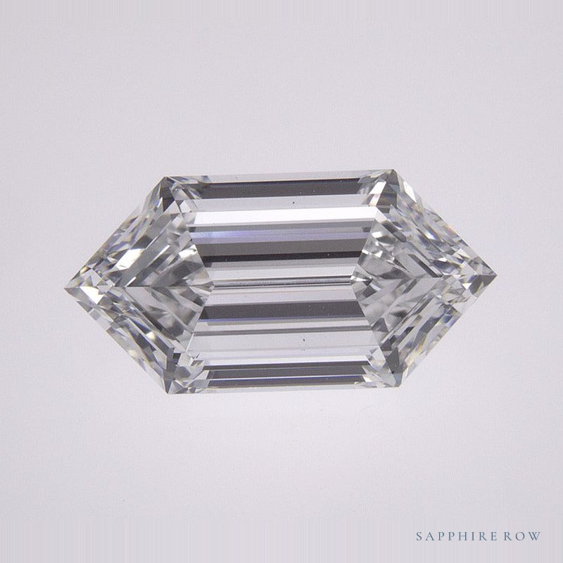 2.13 ct lab-grown diamond, elongated hexagon cut | Sapphire Row · cut6