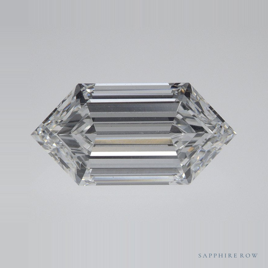 2.10 ct lab-grown diamond, elongated hexagon cut | Sapphire Row · cut6