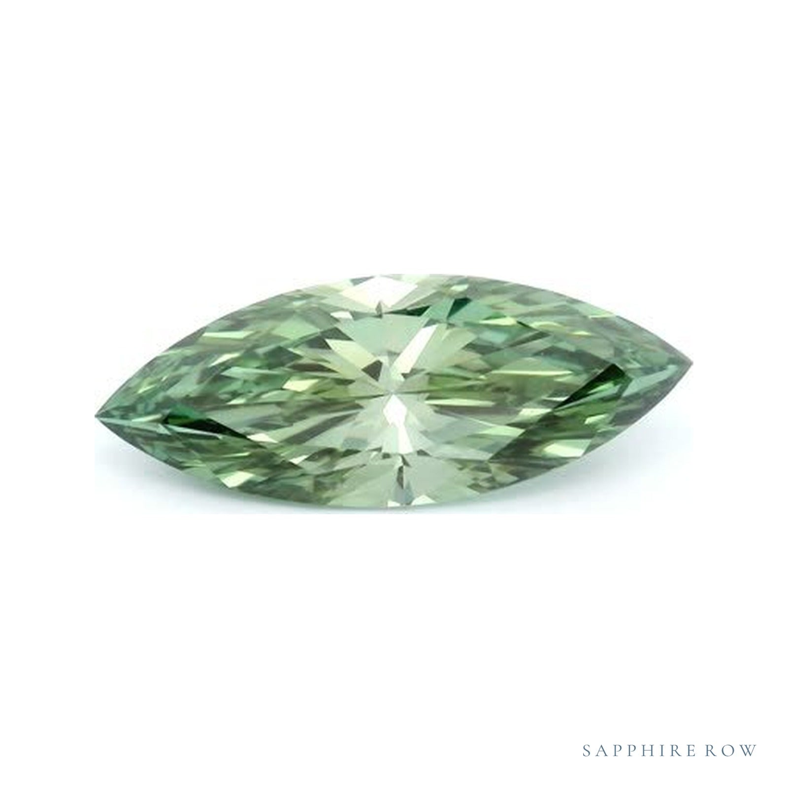 2.08 ct lab-grown fancy vivid green diamond, marquise cut | Sapphire Row · cut4