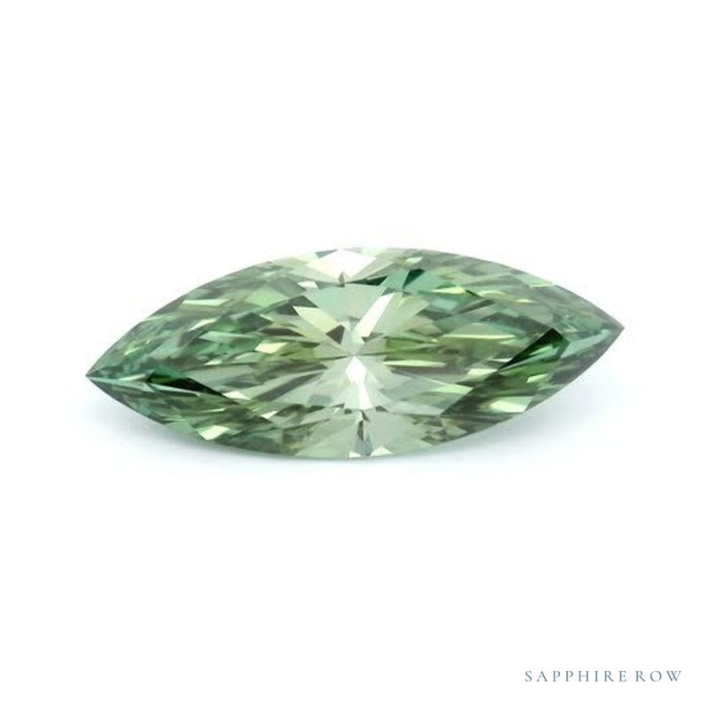 2.08 ct lab-grown fancy vivid green diamond, marquise cut | Sapphire Row · cut6