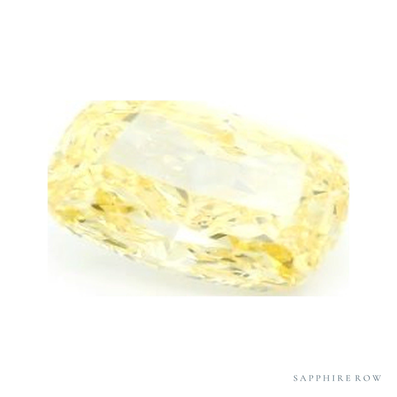 2.04 ct lab-grown fancy intense yellow diamond, elongated cushion cut | Sapphire Row · cut4