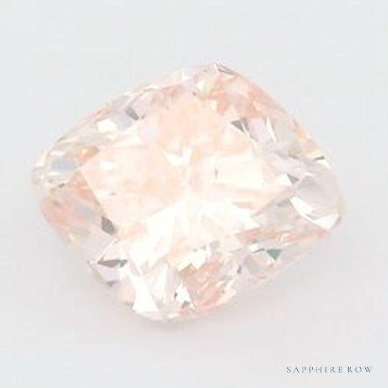 2.00 ct lab-grown fancy light orangy pink diamond, cushion cut | Sapphire Row · cut6
