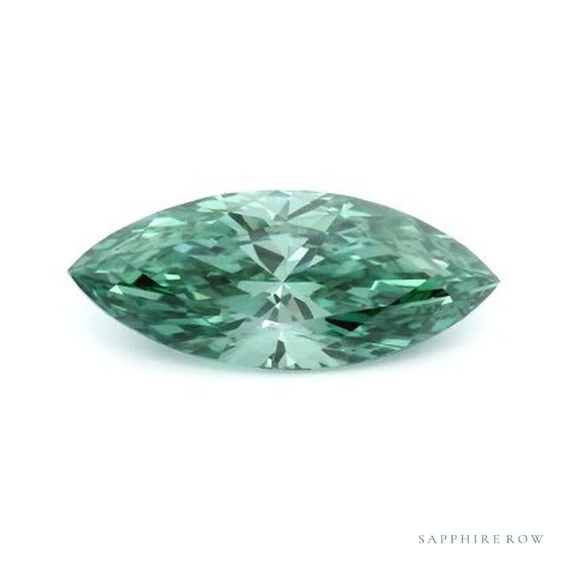 1.59 ct lab-grown fancy vivid green diamond, marquise cut | Sapphire Row · cut7