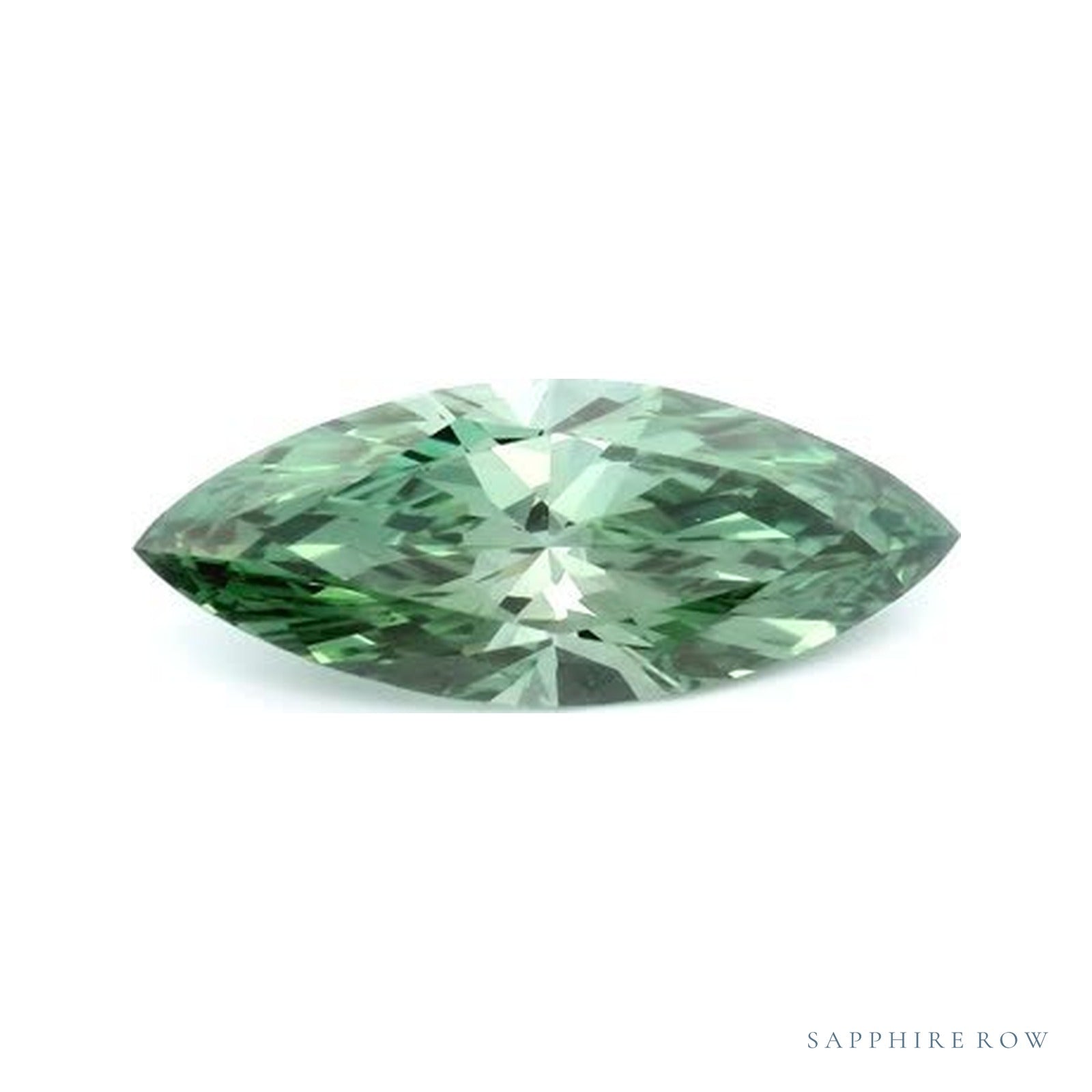 1.58 ct lab-grown fancy vivid green diamond, marquise cut | Sapphire Row · cut4