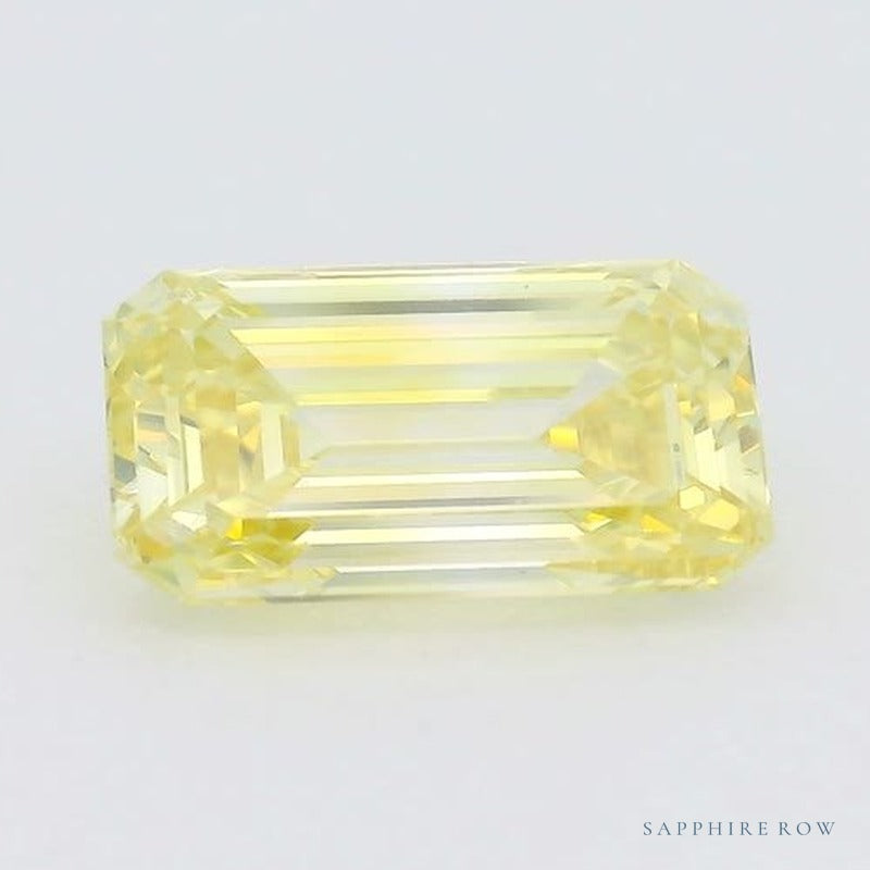 1.58 ct lab-grown fancy intense yellow diamond, emerald cut | Sapphire Row · cut7