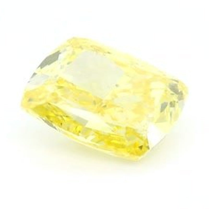 1.56 ct lab-grown fancy vivid yellow diamond, elongated cushion cut | Sapphire Row · cut7