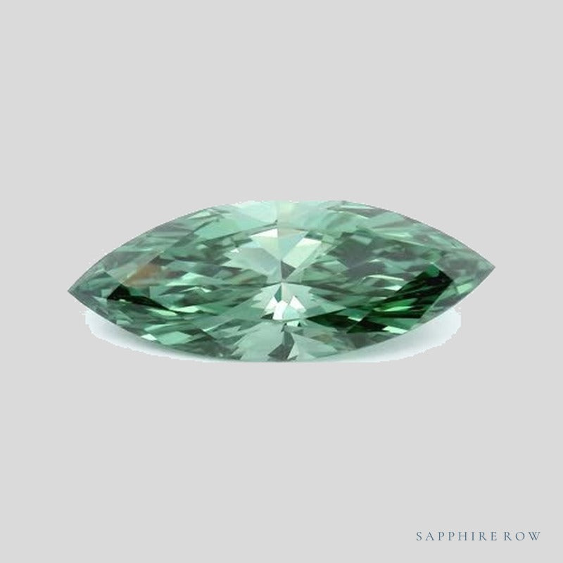 1.55 ct lab-grown fancy vivid green diamond, marquise cut | Sapphire Row · cut4 · cut5