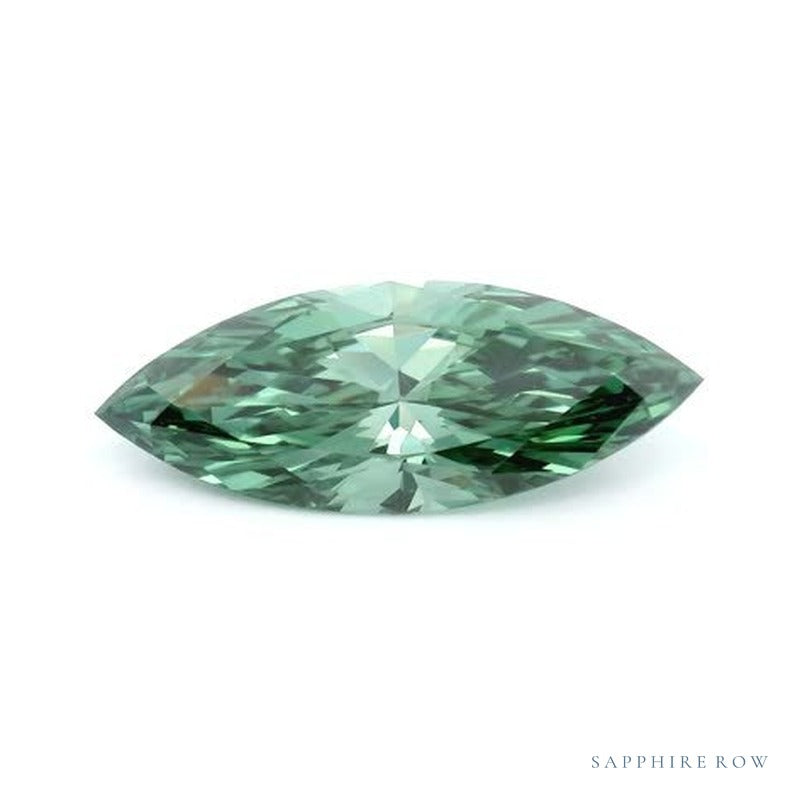 1.55 ct lab-grown fancy vivid green diamond, marquise cut | Sapphire Row · cut7