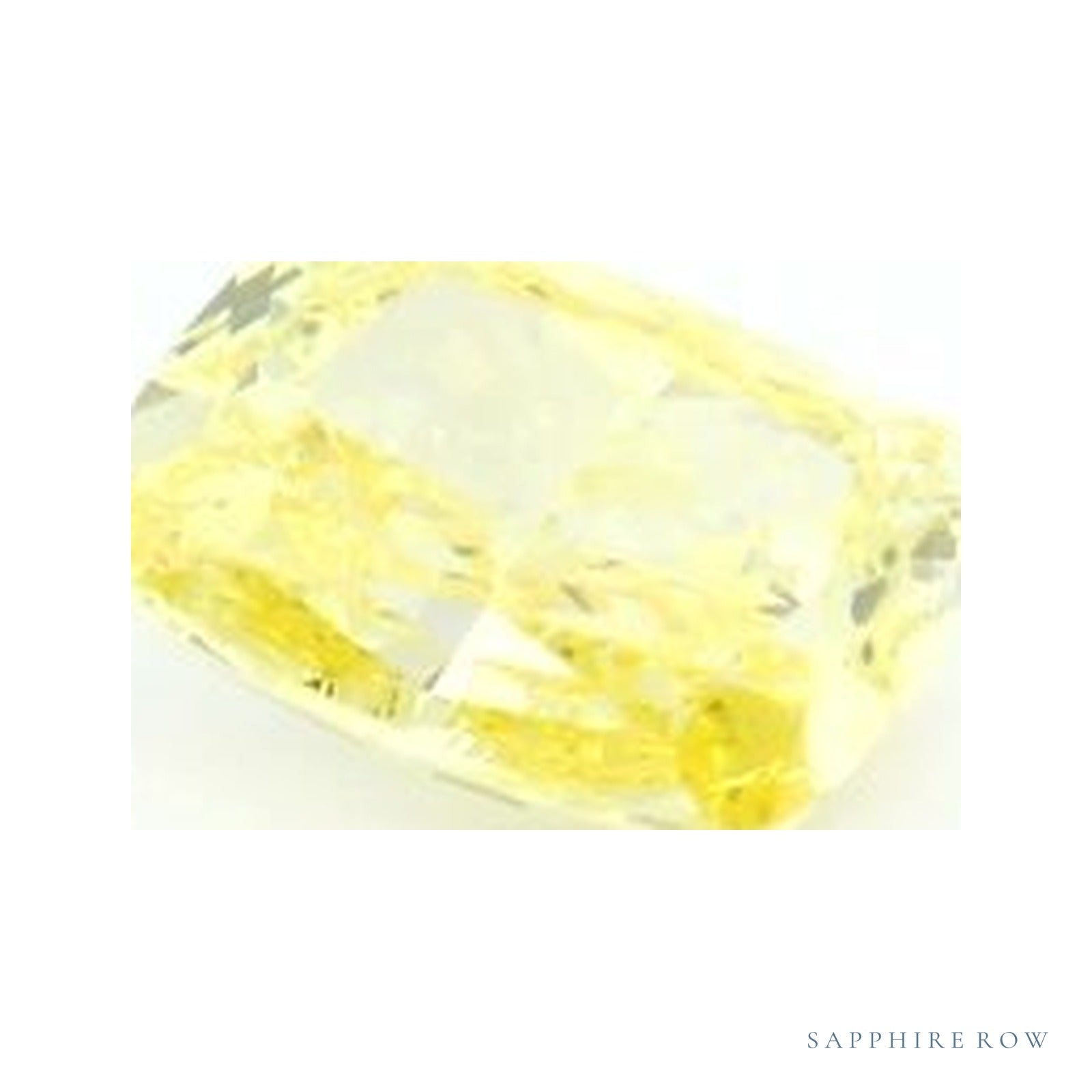 1.55 ct lab-grown fancy vivid yellow diamond, elongated cushion cut | Sapphire Row · cut4