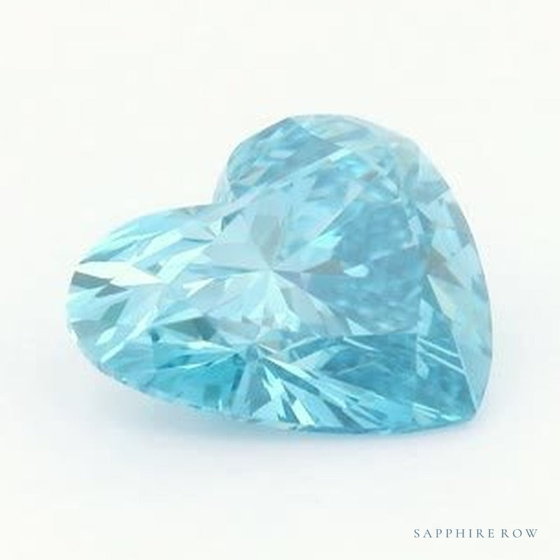 1.53 ct lab-grown fancy vivid blue diamond, heart cut | Sapphire Row · cut7
