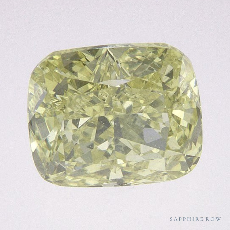 1.51 ct lab-grown fancy vivid yellow diamond, elongated cushion cut | Sapphire Row · cut7