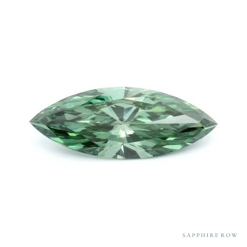 1.51 ct lab-grown fancy vivid green diamond, marquise cut | Sapphire Row · cut7