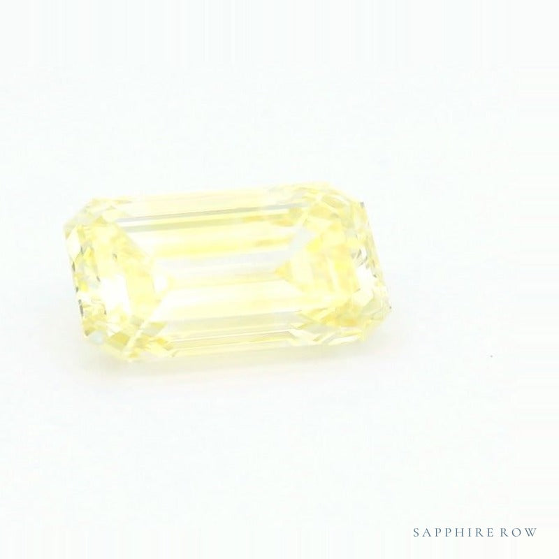 1.50 ct lab-grown fancy vivid yellow diamond, emerald cut | Sapphire Row · cut6