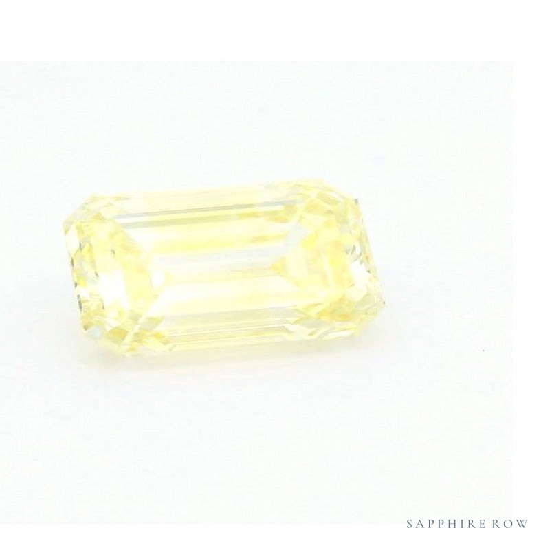1.50 ct lab-grown fancy vivid yellow diamond, emerald cut | Sapphire Row · cut7
