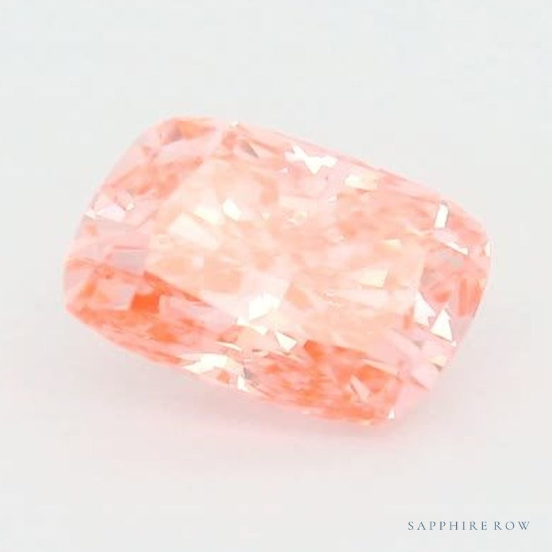 1.33 ct lab-grown fancy vivid pink diamond, elongated cushion cut | Sapphire Row · cut7