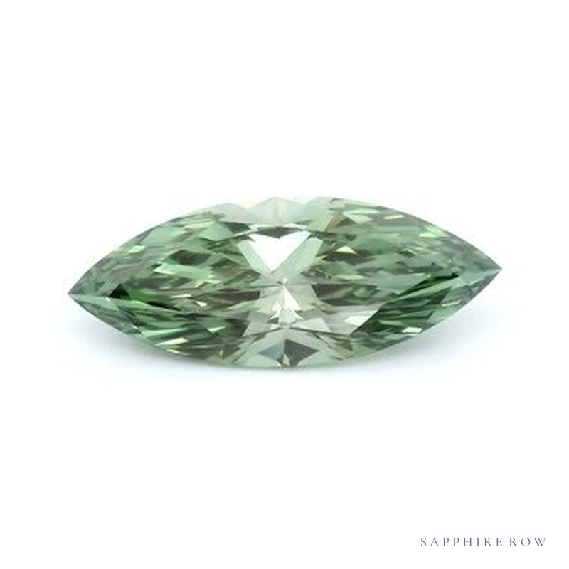 1.05 ct lab-grown fancy vivid green diamond, marquise cut | Sapphire Row · cut7