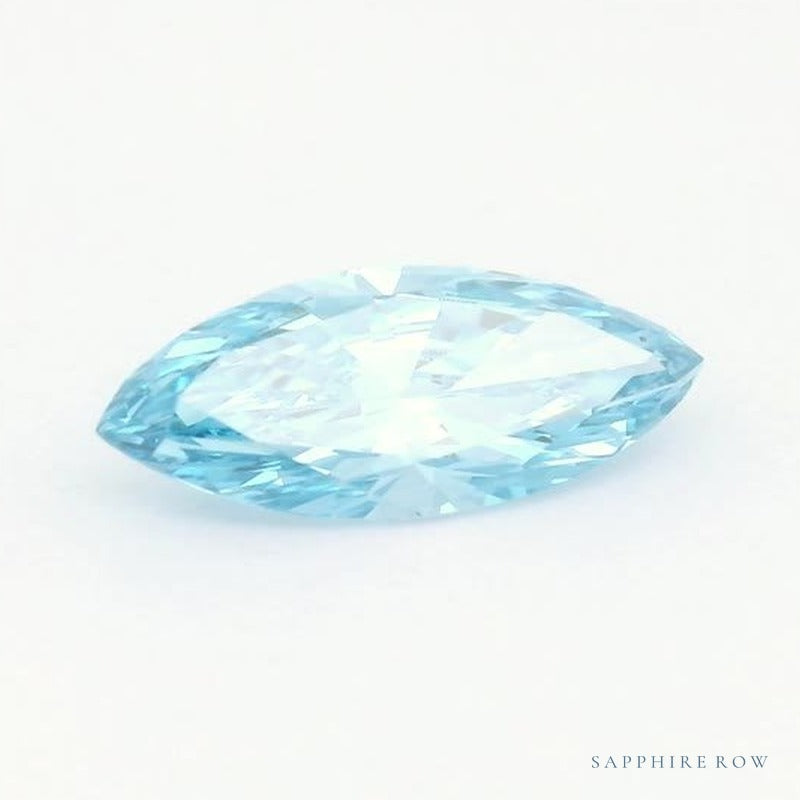 0.72 ct lab-grown fancy vivid blue diamond, marquise cut | Sapphire Row · cut7