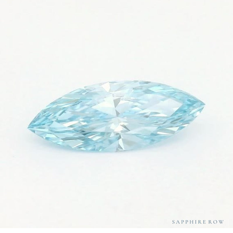 0.72 ct lab-grown fancy vivid blue diamond, marquise cut | Sapphire Row · cut7
