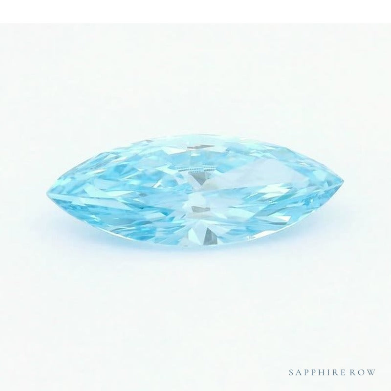 0.71 ct lab-grown fancy vivid blue diamond, marquise cut | Sapphire Row · cut7
