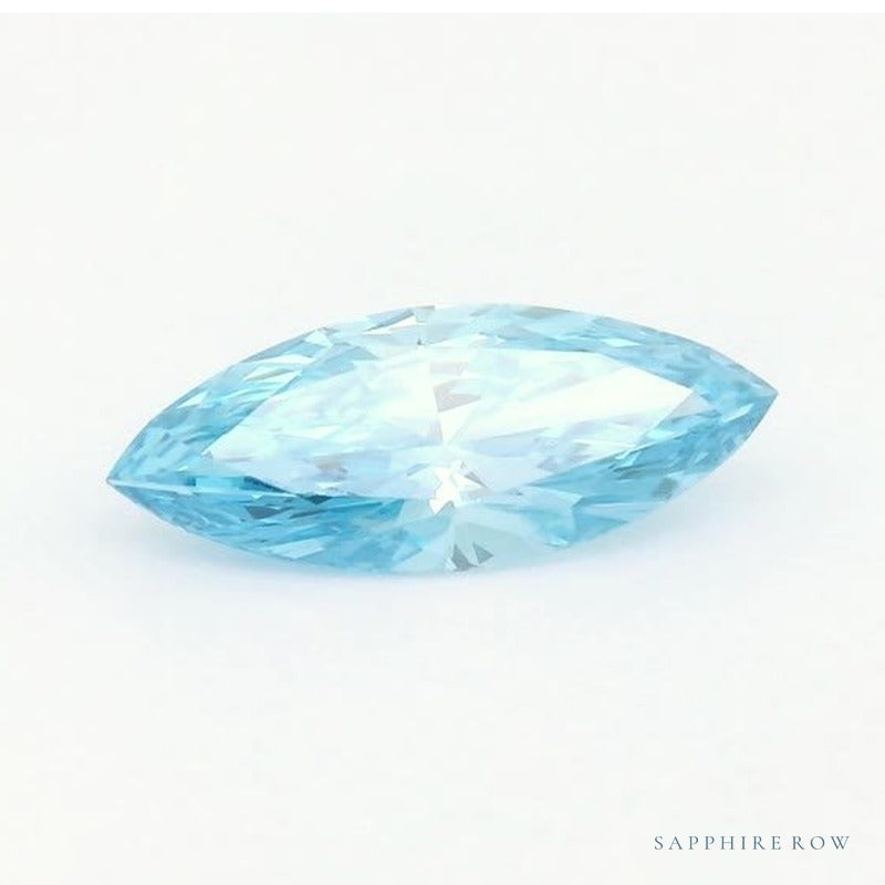 0.71 ct lab-grown fancy vivid blue diamond, marquise cut | Sapphire Row · cut7