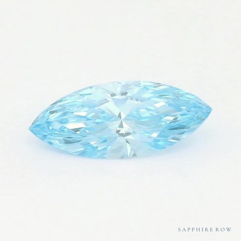 0.70 ct lab-grown fancy vivid blue diamond, marquise cut | Sapphire Row · cut7